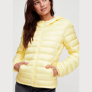 TnAction Botanie Puffer Packable Jacket Women's Medium Yellow Goose Down TNA